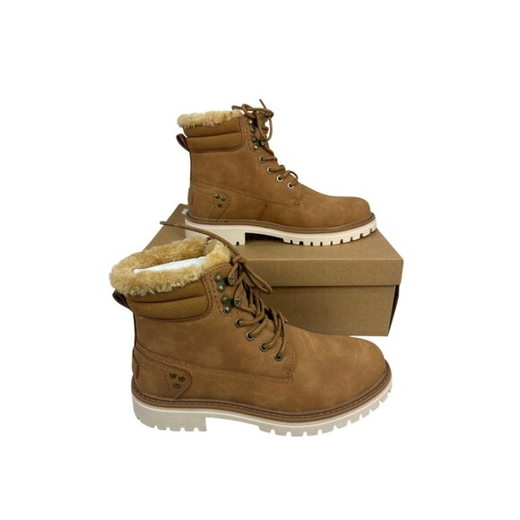 Carlkarida Mens Fur-Lined Work Boots Brown Size 6.5 Lace-Up Rugged Durable Grip main image 8